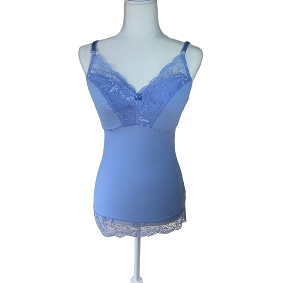Rhonda Shear Camisole Lace Shaper Lingerie in Blue - Woman's Large NWT - Picture 1 of 14